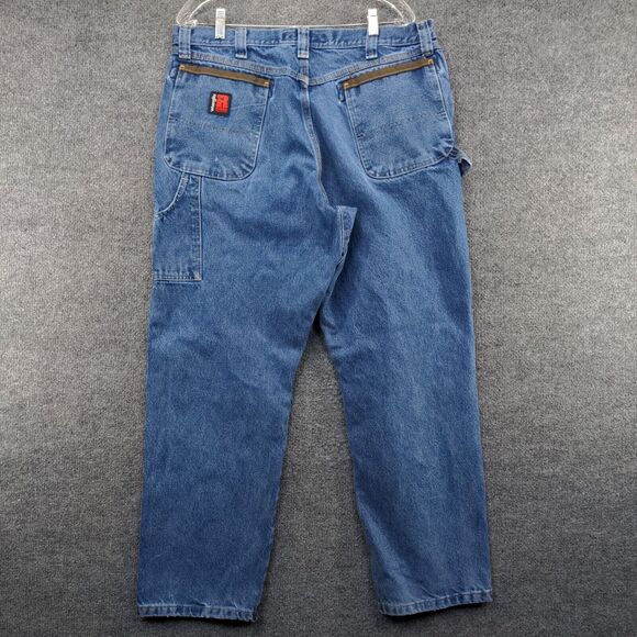 Wrangler Men's Riggs Workwear Carpenter Jeans Blue Size 38x32 Hammer Loop Cotton - Picture 3 of 15